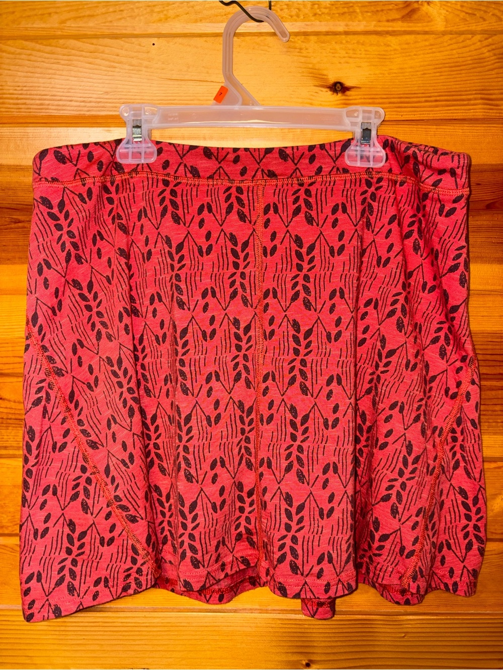 Toad&Co Coral and Black Printed Skater Skirt